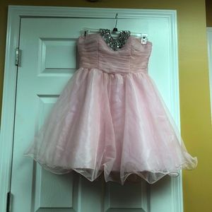 Pink Halter Top Homecoming Dress